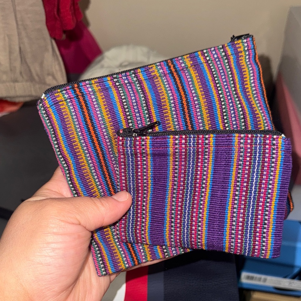 Colorful Striped Women's Pouch Set